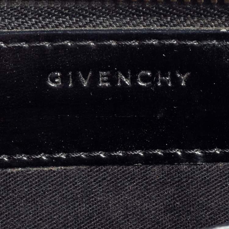 Pre Owned Givenchy Black Leather Antigona Zip Around Wallet