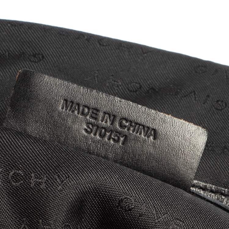 Pre Owned Givenchy Black Monogram Canvas And Leather Flap Hobo