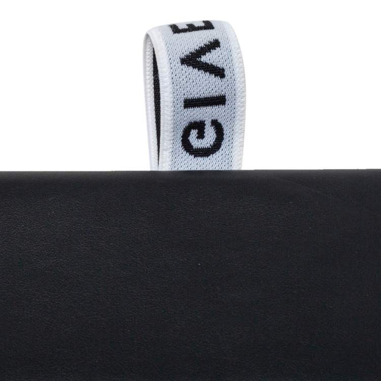 Pre Owned Givenchy Black Leather Flap Wristlet Clutch