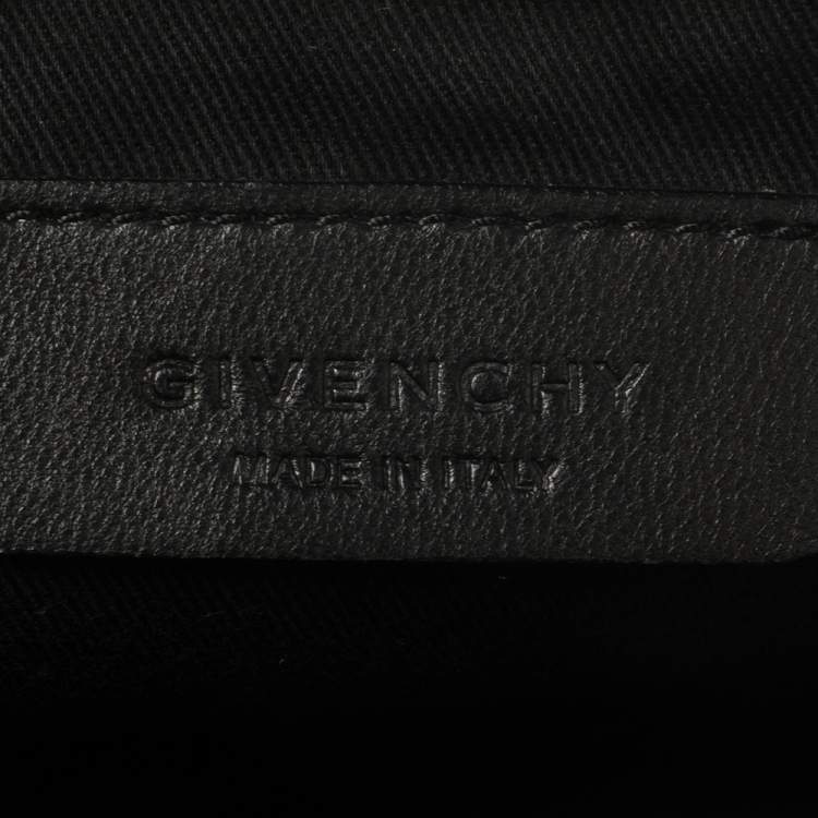 Pre Owned Givenchy Black Canvas and Leather Rottweiler Face Clutch