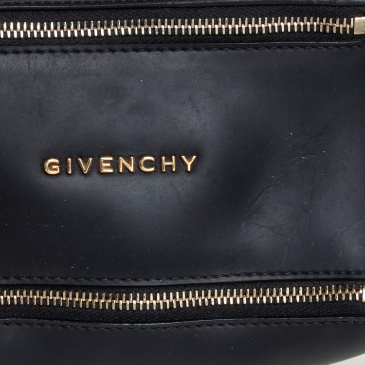 Pre Owned Givenchy Black Rubber Pandora Wristlet Clutch