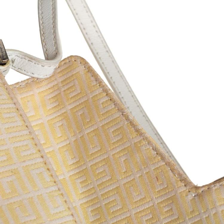 Pre Owned Givenchy Yellow Signature Canvas and Leather Flap Baguette