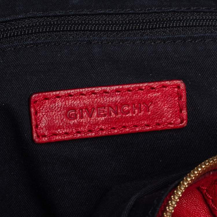 Pre Owned Givenchy Red Leather Medium Nightingale Satchel