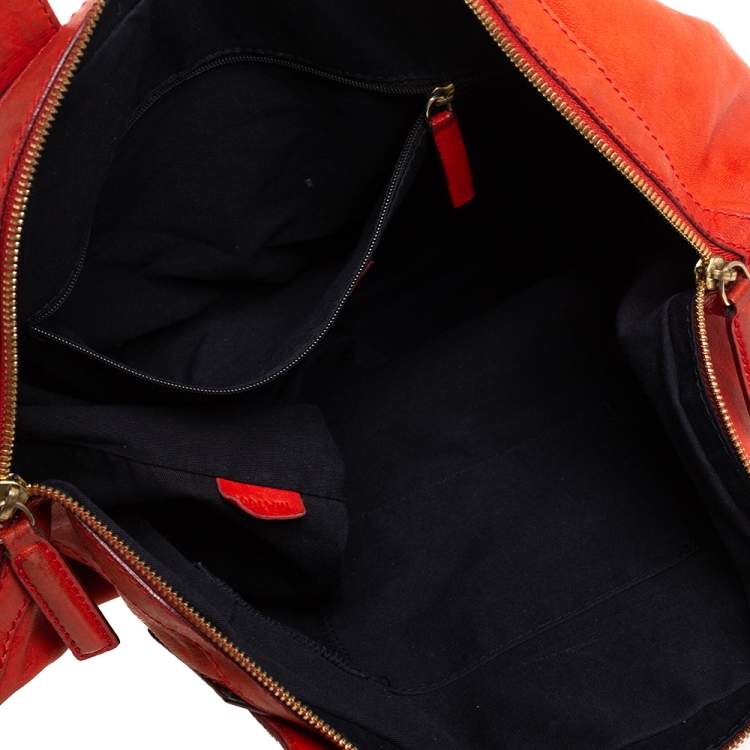 Pre Owned Givenchy Red Leather Medium Nightingale Satchel