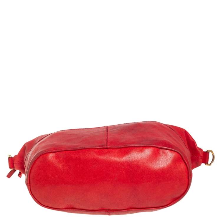 Pre Owned Givenchy Red Leather Medium Nightingale Satchel