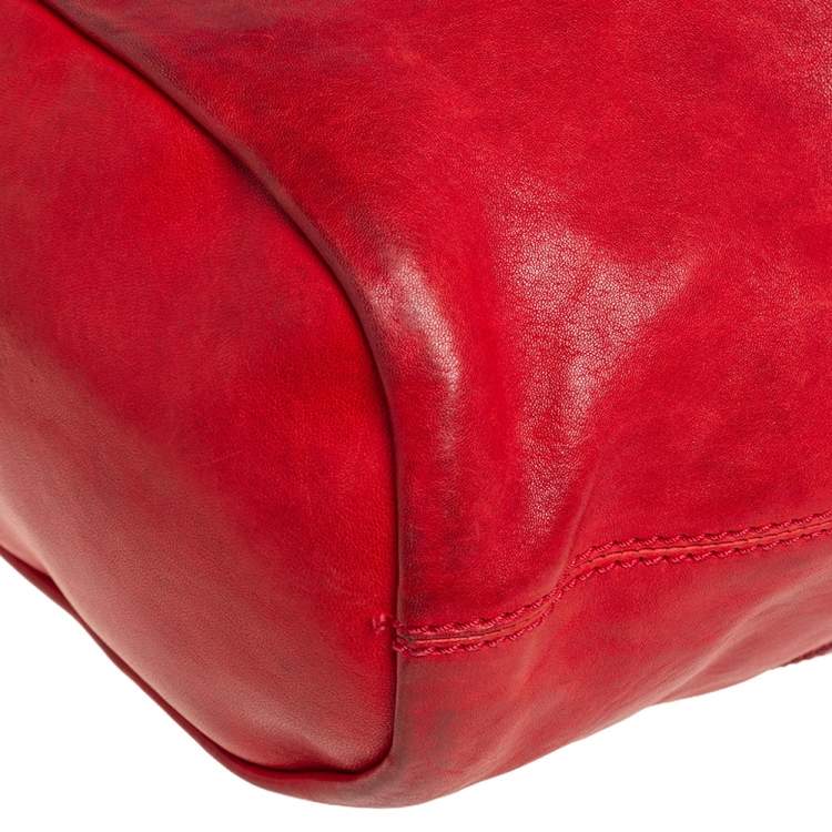 Pre Owned Givenchy Red Leather Medium Nightingale Satchel