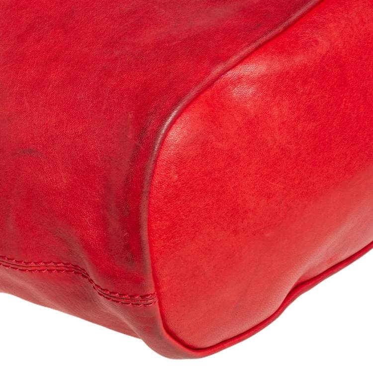Pre Owned Givenchy Red Leather Medium Nightingale Satchel