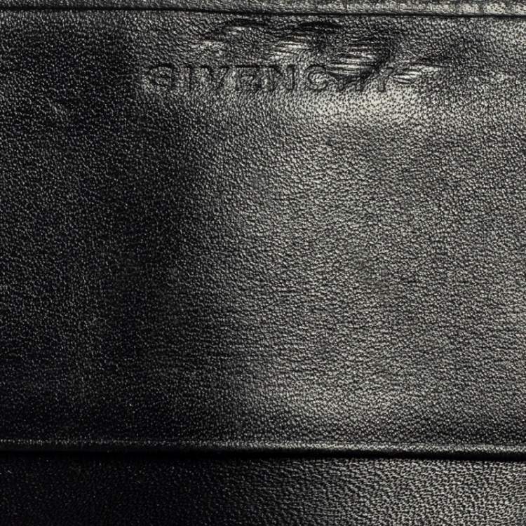 Pre Owned Givenchy Black/Grey Monogram Canvas and Leather Continental Wallet