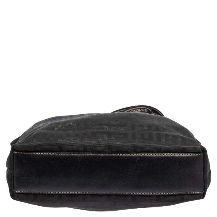 Pre Owned Givenchy Black Signature Nylon and Leather Trim Tote 