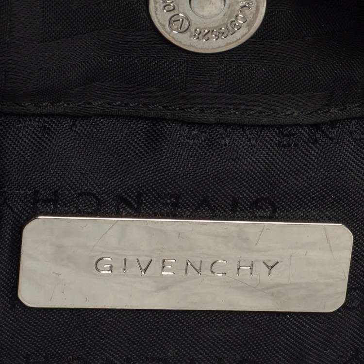Pre Owned Givenchy Black Signature Nylon and Leather Trim Tote 