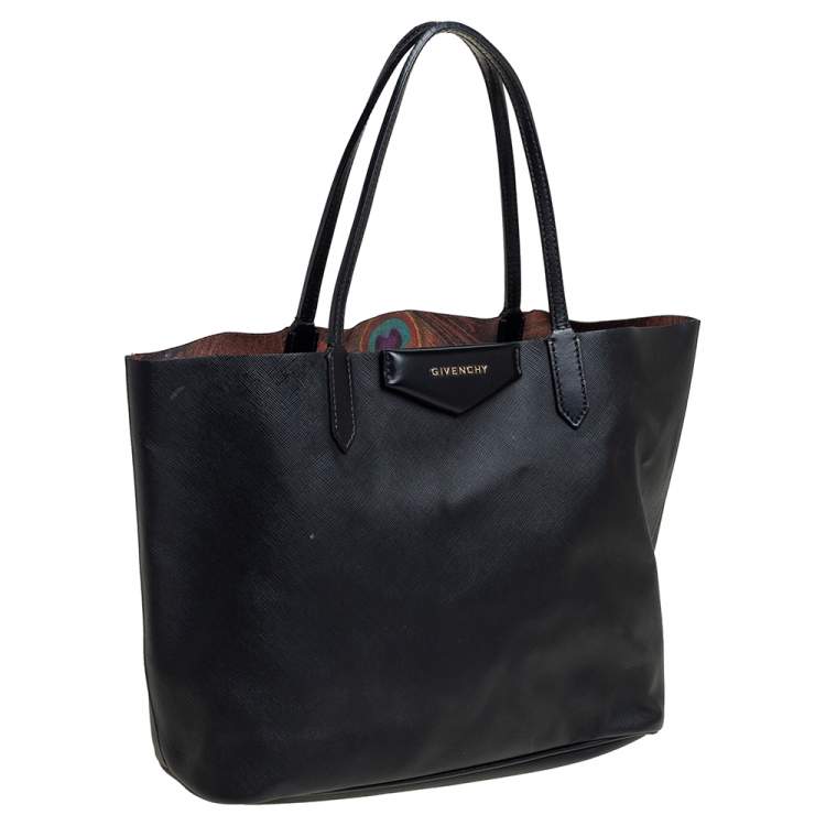 Pre Owned Givenchy Black Leather Antigona Shopper Tote