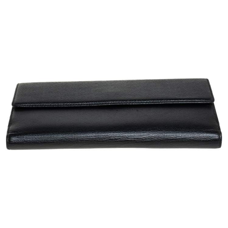 Pre Owned Givenchy Black Patent and Leather Flap Continental Wallet