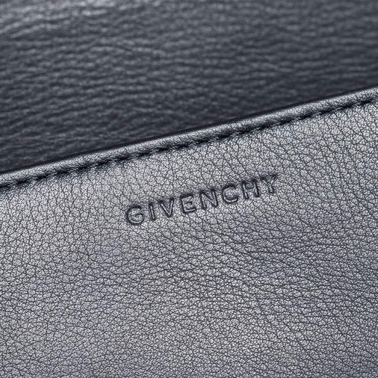 Pre Owned Givenchy Black Patent and Leather Flap Continental Wallet