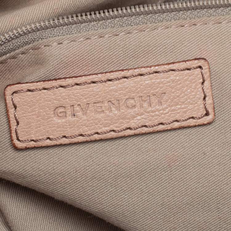 Pre Owned Givenchy Beige Leather Ring Embellished Nightingale Bag