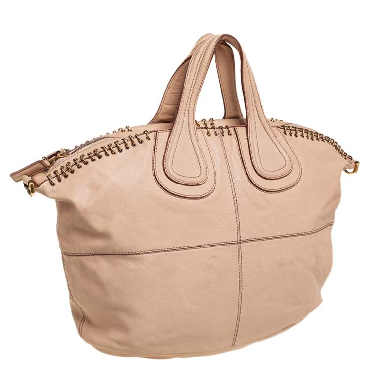 Pre Owned Givenchy Beige Leather Ring Embellished Nightingale Bag