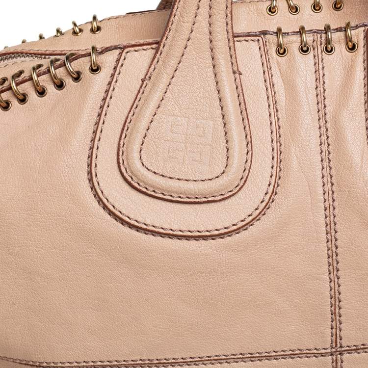 Pre Owned Givenchy Beige Leather Ring Embellished Nightingale Bag