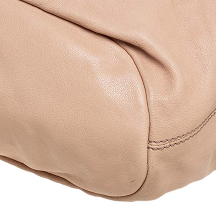 Pre Owned Givenchy Beige Leather Ring Embellished Nightingale Bag
