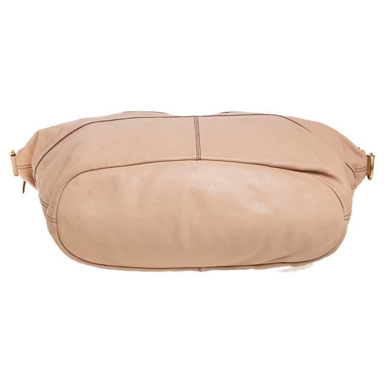 Pre Owned Givenchy Beige Leather Ring Embellished Nightingale Bag