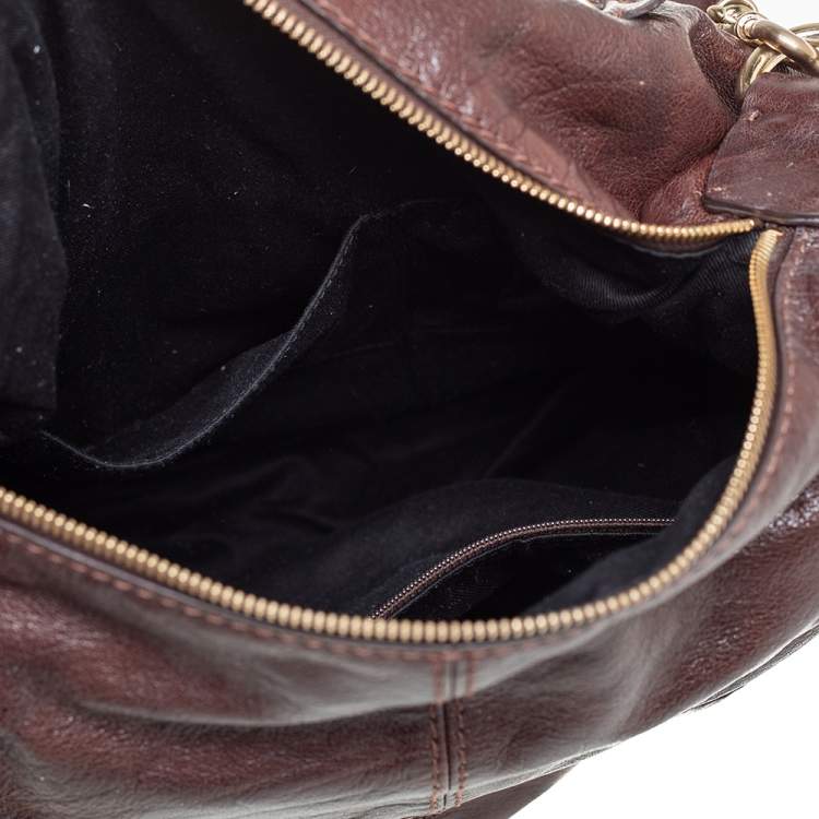 Pre Owned Givenchy Dark Brown Leather Hobo