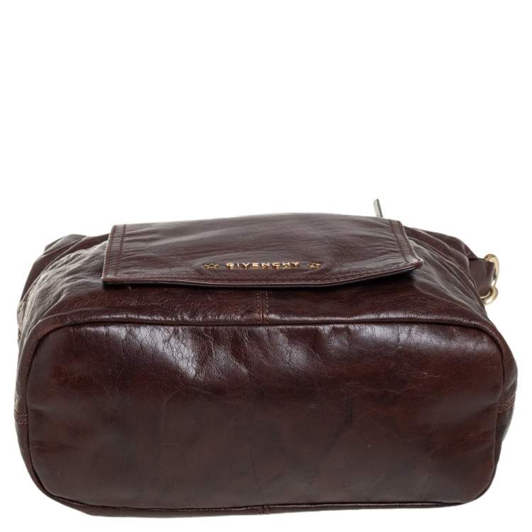 Pre Owned Givenchy Dark Brown Leather Hobo