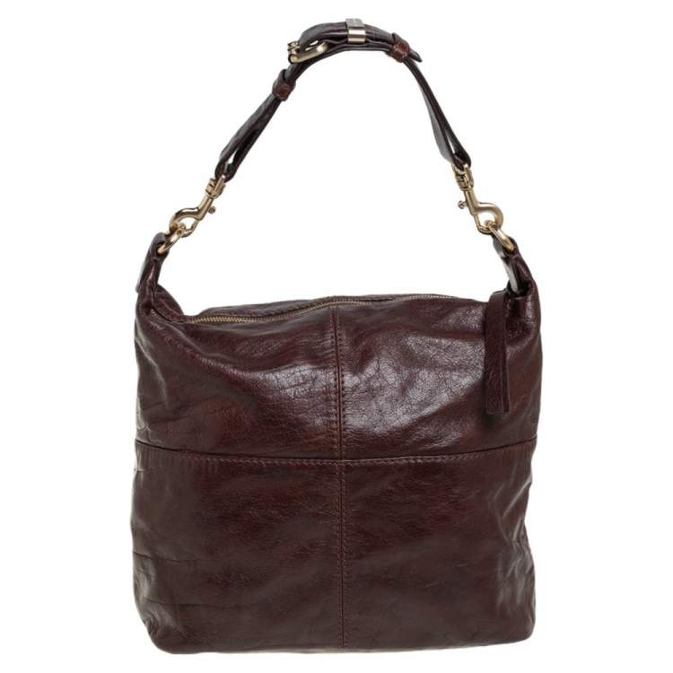 Pre Owned Givenchy Dark Brown Leather Hobo