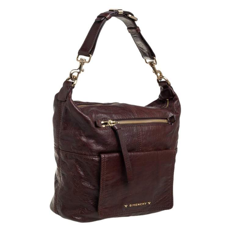 Pre Owned Givenchy Dark Brown Leather Hobo