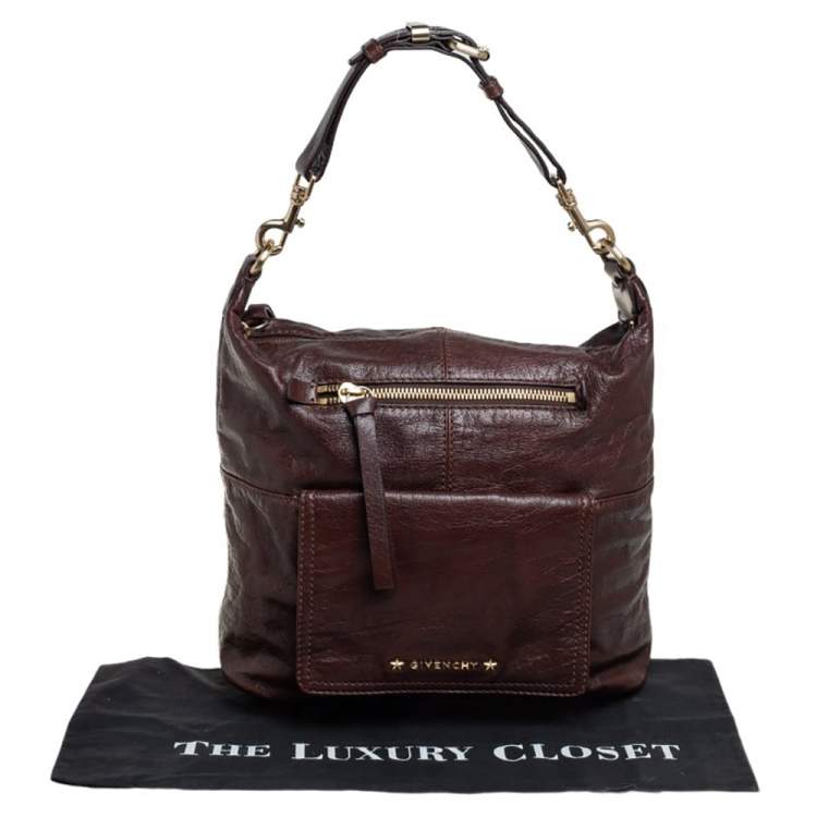 Pre Owned Givenchy Dark Brown Leather Hobo