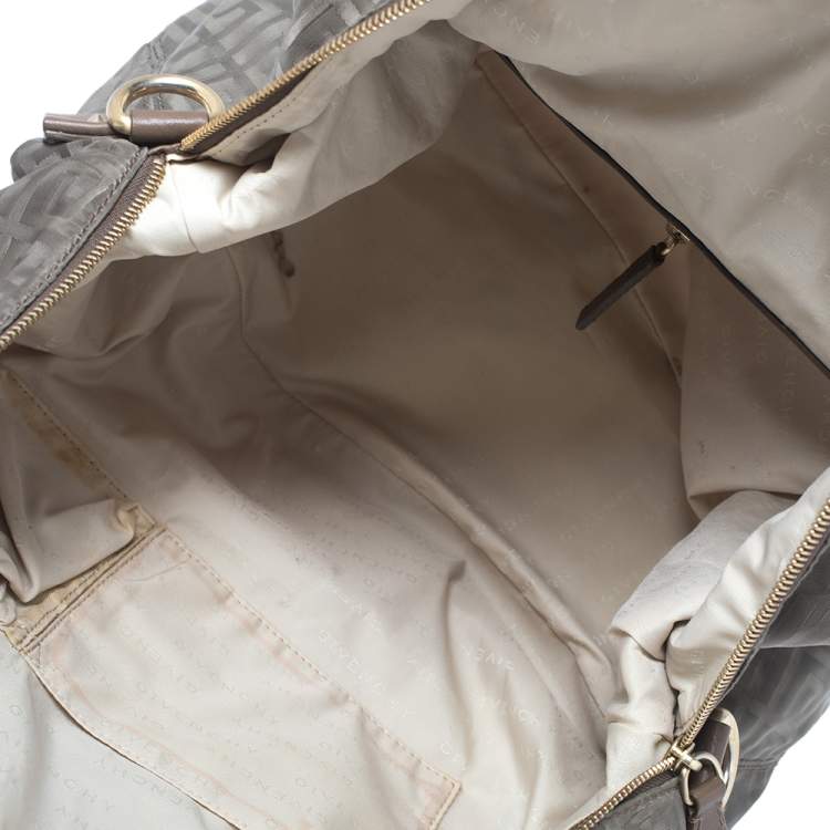 Pre Owned Givenchy Green/Brown Monogram Fabric and Leather Nightingale Satchel