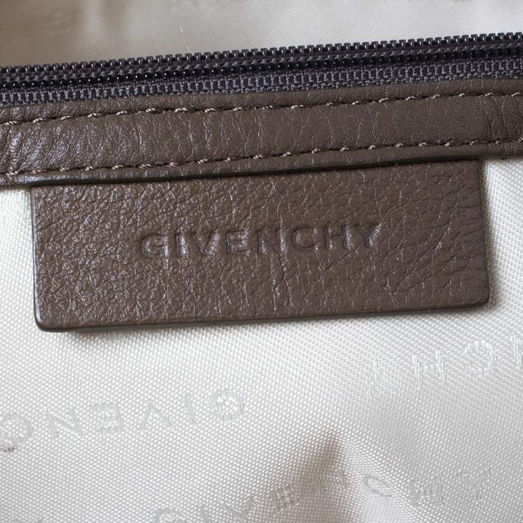 Pre Owned Givenchy Green/Brown Monogram Fabric and Leather Nightingale Satchel
