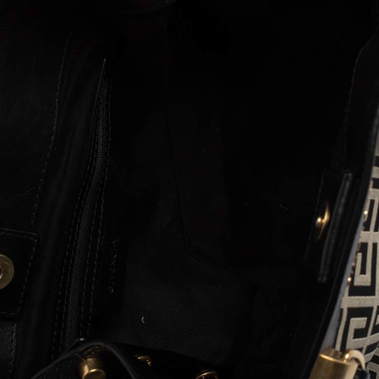 Pre Owned Givenchy Black/White Monogram Canvas and Leather Tote
