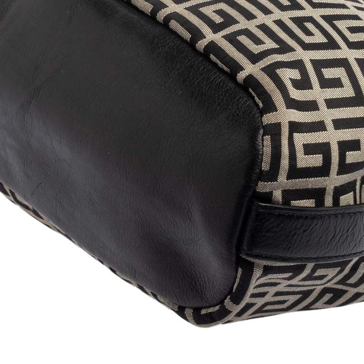 Pre Owned Givenchy Black/White Monogram Canvas and Leather Tote