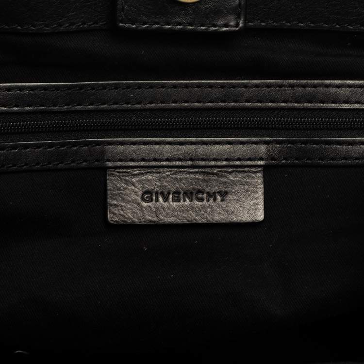 Pre Owned Givenchy Black/White Monogram Canvas and Leather Tote