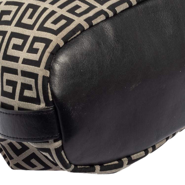 Pre Owned Givenchy Black/White Monogram Canvas and Leather Tote