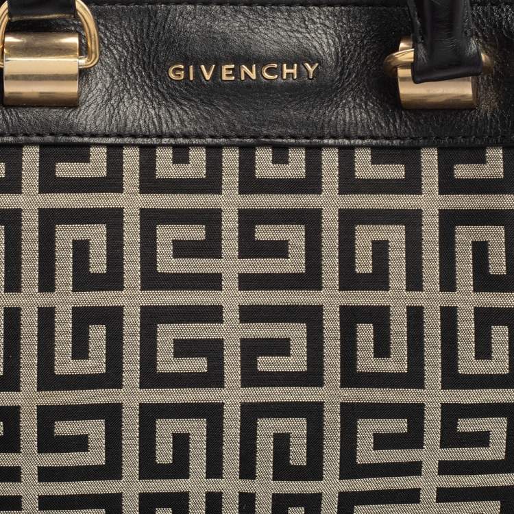 Pre Owned Givenchy Black/White Monogram Canvas and Leather Tote