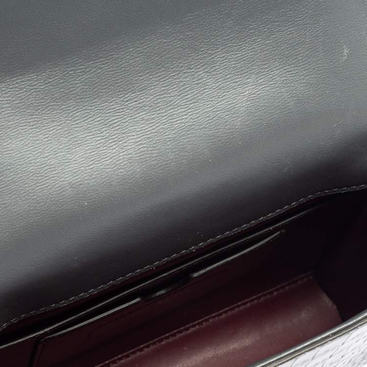 Pre Owned Givenchy Grey Croc Embossed Leather GV3 Shoulder Bag