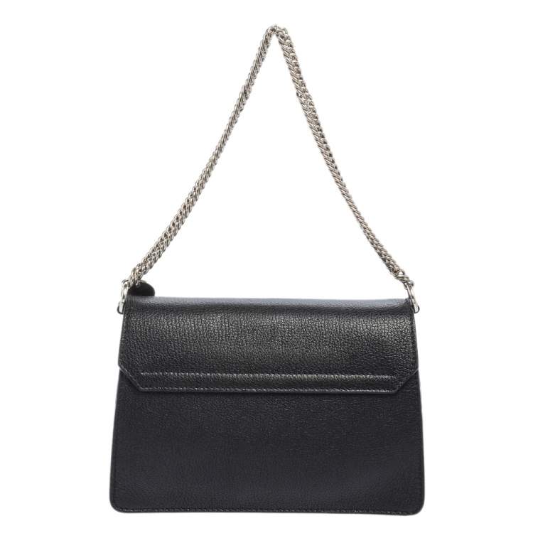 Pre Owned Givenchy Black Leather GV3 Crossbody Bag