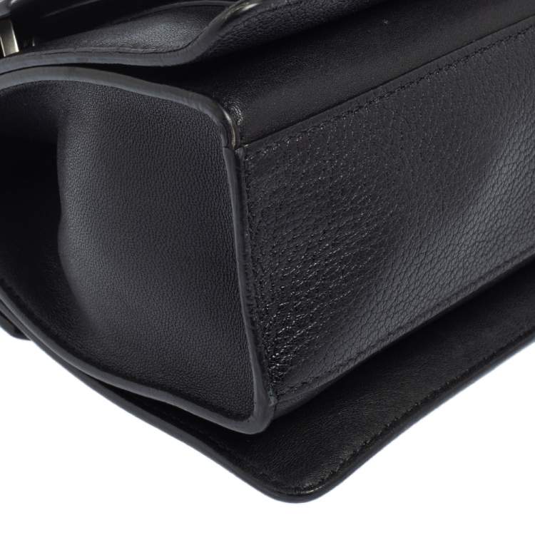 Pre Owned Givenchy Black Leather GV3 Crossbody Bag