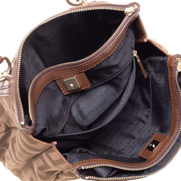 Pre Owned Givenchy Brown Signature Fabric and Leather Tote