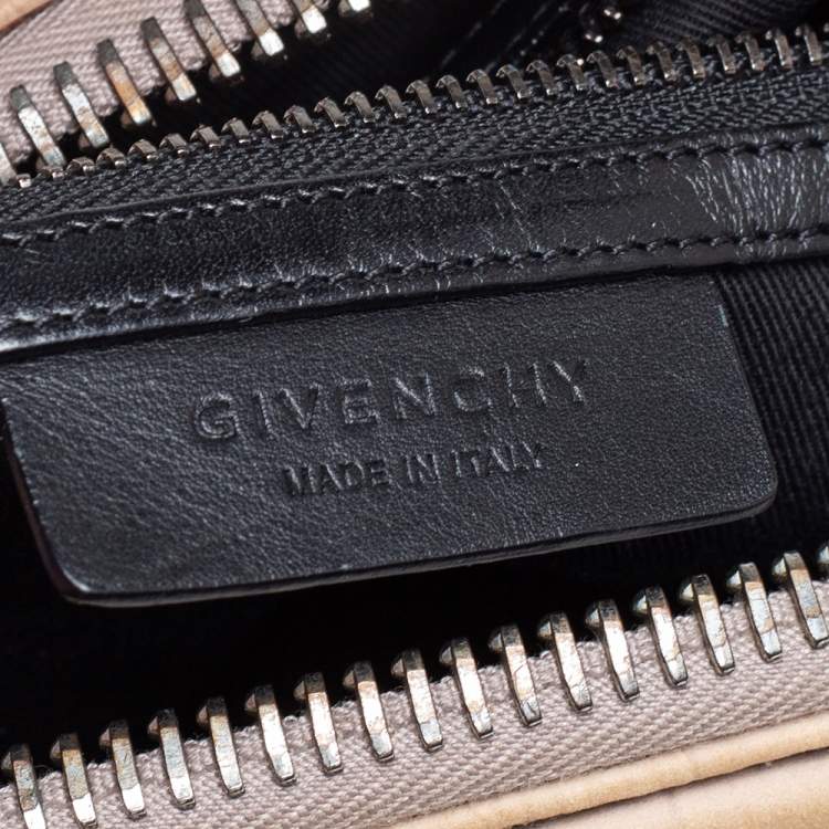 Pre Owned Givenchy Beige Croc Embossed Leather Medium Antigona Satchel