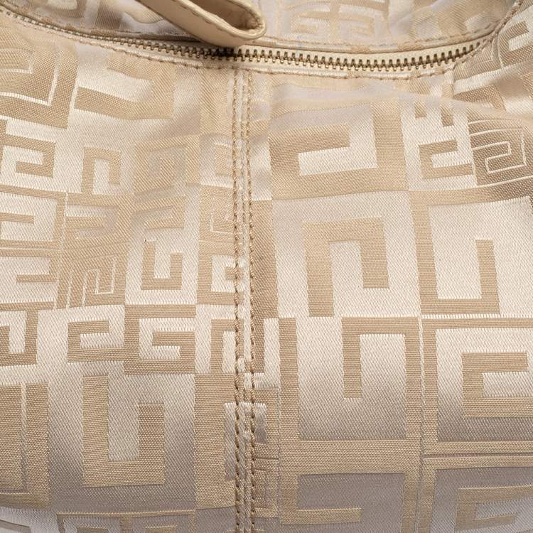 Pre Owned Givenchy Beige Monogram Canvas and Leather Hobo