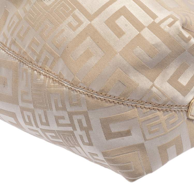 Pre Owned Givenchy Beige Monogram Canvas and Leather Hobo