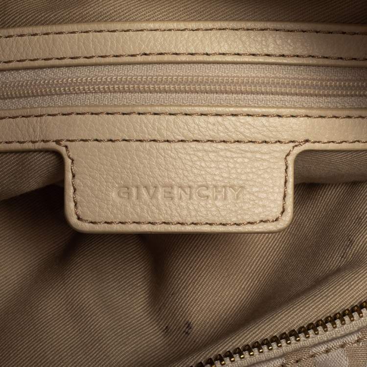 Pre Owned Givenchy Beige Monogram Canvas and Leather Hobo