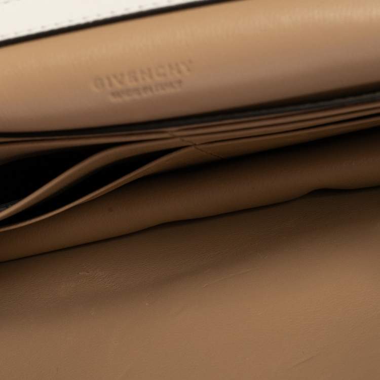 مملوكة مسبقًا Givenchy White/Beige Leather and Suede Mini GV3 Crossbody Bag