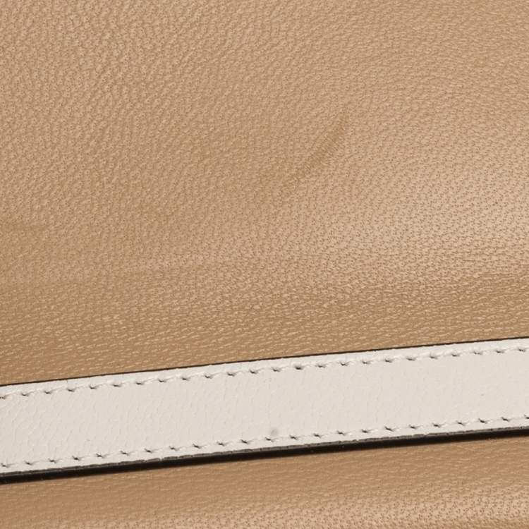 مملوكة مسبقًا Givenchy White/Beige Leather and Suede Mini GV3 Crossbody Bag