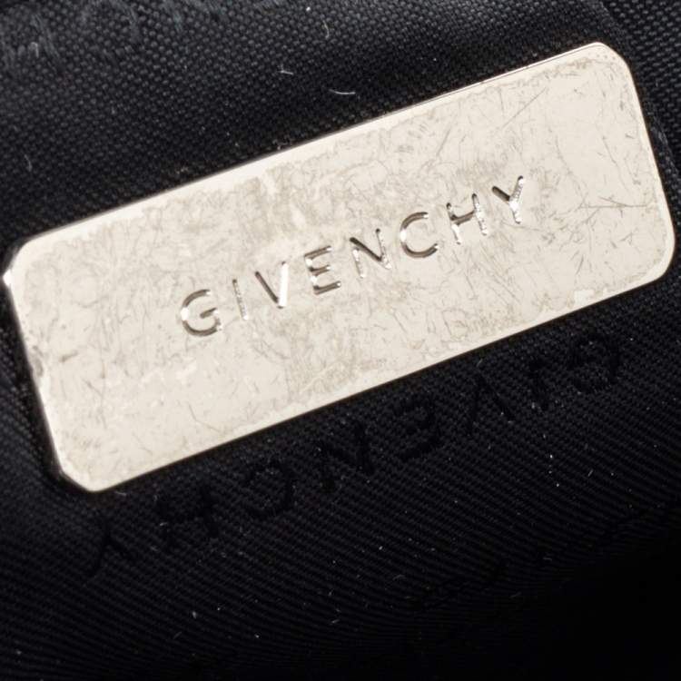 Pre Owned Givenchy Black Monogram Nylon  Flap Shoulder Bag