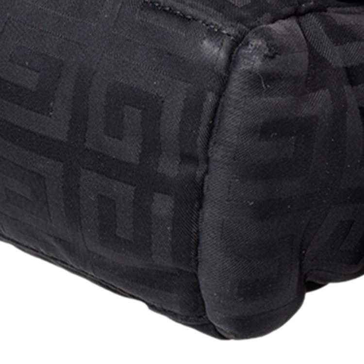 Pre Owned Givenchy Black Monogram Nylon  Flap Shoulder Bag