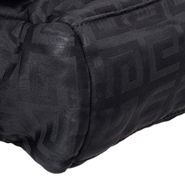 Pre Owned Givenchy Black Monogram Nylon  Flap Shoulder Bag