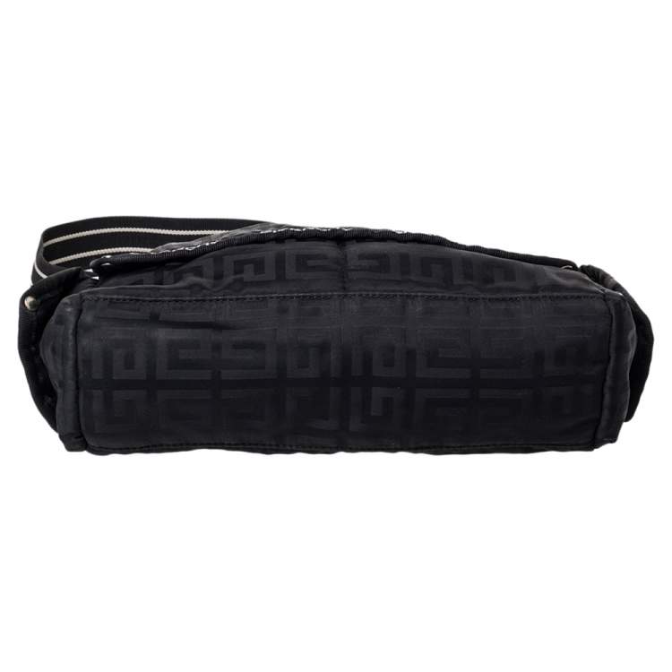 Pre Owned Givenchy Black Monogram Nylon  Flap Shoulder Bag
