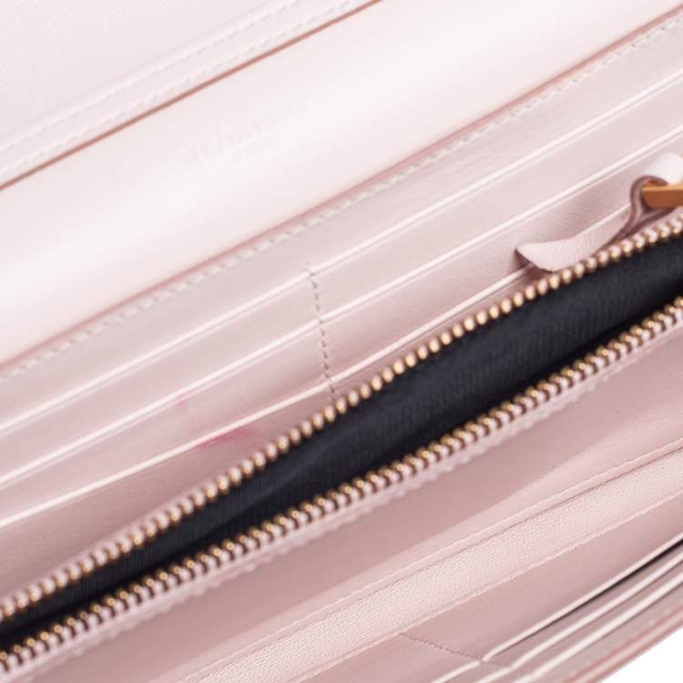 Pre Owned Givenchy Pale Pink Leather GV3 Wallet On Chain
