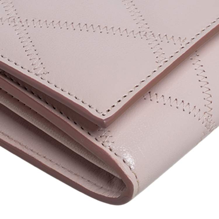 Pre Owned Givenchy Pale Pink Leather GV3 Wallet On Chain